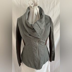 VENUS jacket with faux leather trim